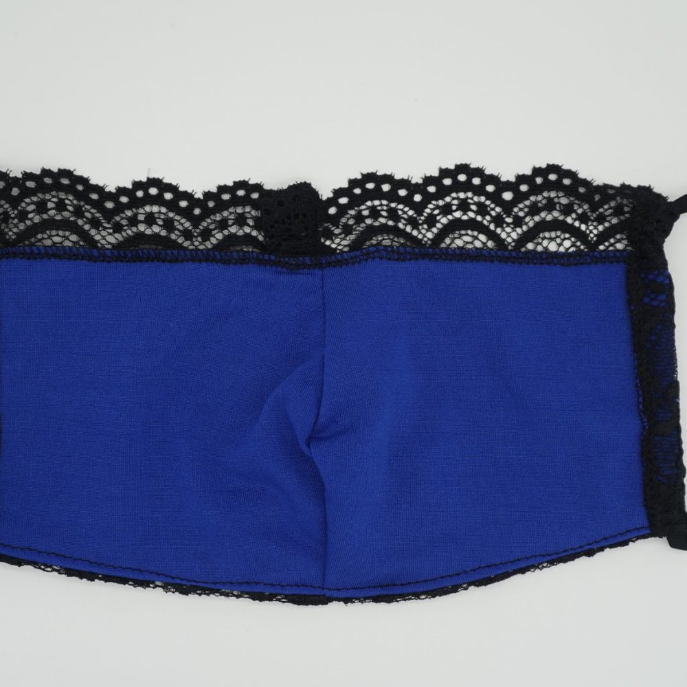 Black & Blue Lace Face Mask Dust mask Fashion mask - Picture 5 of 6